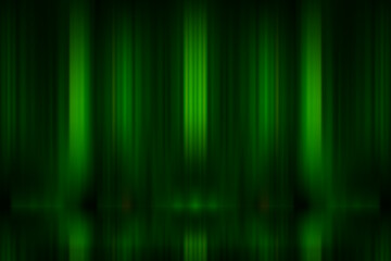 Abstract dark green studio with mirror floor. Design product template. 3d vector mockup