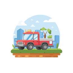 Vehicle flat style vector illustration