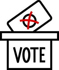 Icon politische Wahlen / Briefwahl / Stimmzettel / Wahlurne / Abstimmung