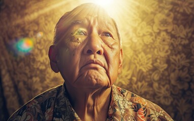 Fototapeta premium a multiracial man with a surprised expression on his face, looking directly at the camera. His eyes are wide open, eyebrows raised, and mouth slightly agape.