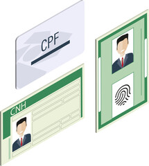 O documento de identidade oficial do brasil (RG), cadastro de pessoa física (CPF), Carteira nacional de habilitação (CNH)