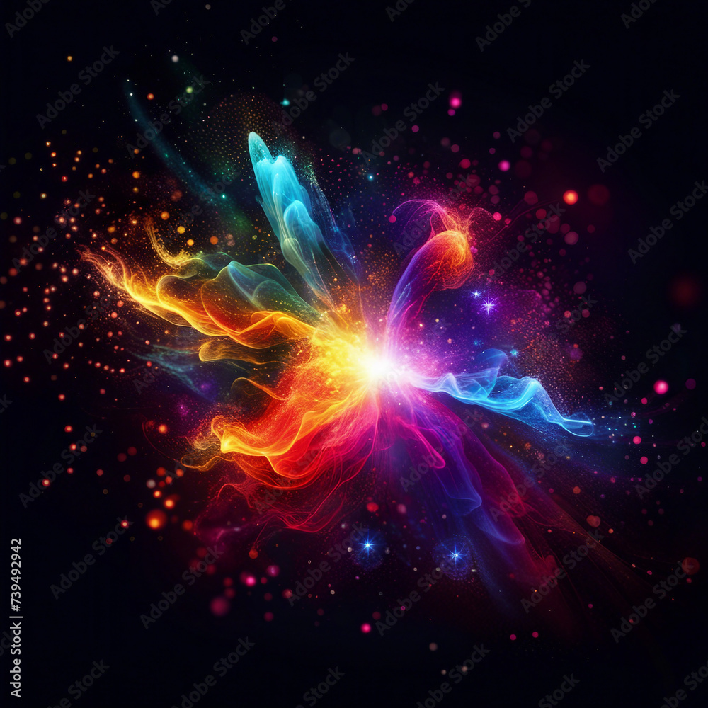 Poster colorful blast energy illustration background