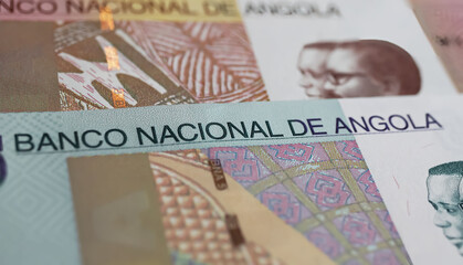 Closeup of Angola national bank Kwanza  banknote