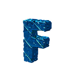 The blue unpolished symbol turned to the left. letter f