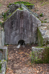Atrium of the bathhouse with original beautiful stone, the small opening allowed the passage of an...