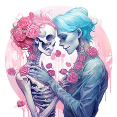 colorful skeleton illustration
