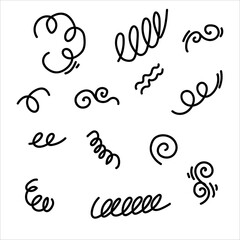 Hand drawn doodle design elements, black on white background. Doodle heart, arrow, star, sparkle decoration symbol set icon. symbols, cute decorative brush stroke lines sketch pen design elements