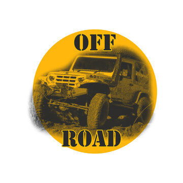 Off road. Off-road vehicle. Grunge vector illustration.