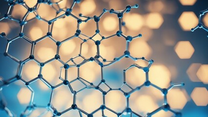 Fototapeta premium background with tiles A hexagonal molecular structure for medical, science and digital technology design. 