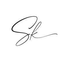 A hand-drawn signature logo design template	