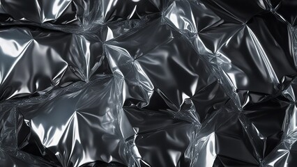 black plastic bags a close up of a shiny silver foil 