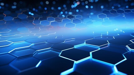 Obraz premium Abstract blue technology hexagonal background