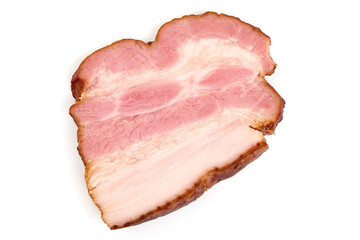 Cold smoked meat, isolated on white background.