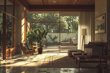 interior of a modernist house in the style of Yayoi Kusuma