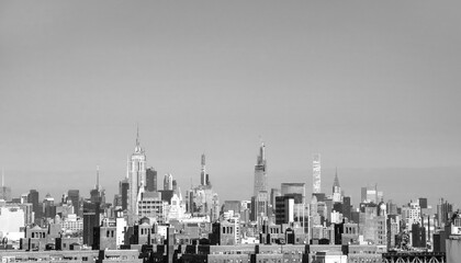 New York city skyline taken from Brooklyn bridge. - 739501789