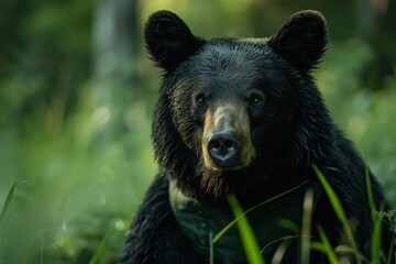 Black bear portrait in the Nature