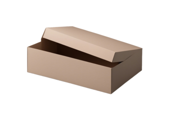 Blank open box packaging mockup  isolated on transparent background Template for your design 3d rendering