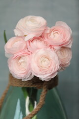 bouquet of ranuncul pink roses
