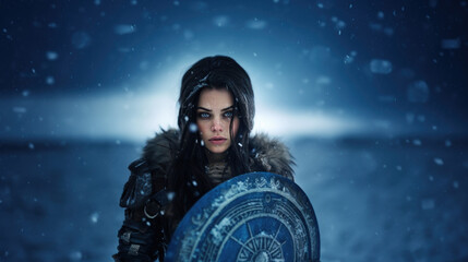Naklejka premium A viking woman: Shield Maiden