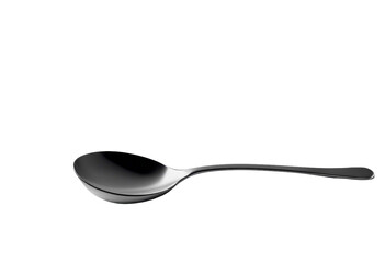 Metal silver spoon isolated on transparent background