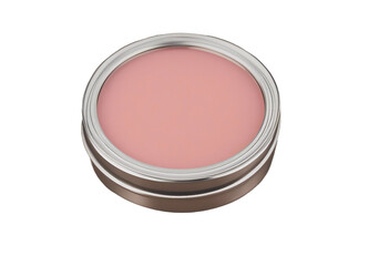 Salmon Pink Candle or Cream Tin Metal Lid isolated on transparent background