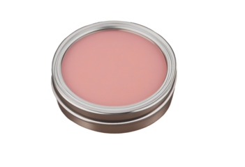 Salmon Pink Candle or Cream Tin Metal Lid isolated on transparent background