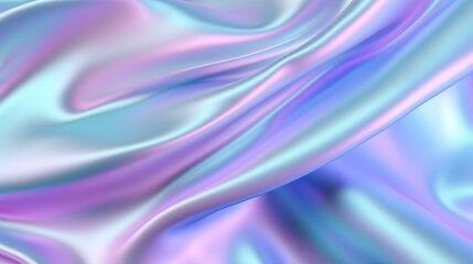 Obraz premium Holographic style texture background reflective fabric light blue multicolored iridescent