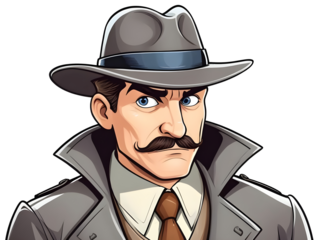 A detective wearing a hat