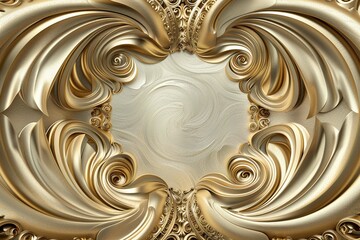 Symmetrical Gold Frame Scroll
