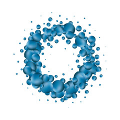 Obraz premium Abstract background. Vector photo frame. Blue balls. Eps 10
