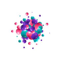 Colorful splash of balloons. Decorative element. Eps 10