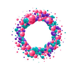 Abstract background. Vector photo frame. Colored balls. Eps 10