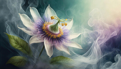 Passiflora, abstrakcyjny piękny kwiat - obrazy, fototapety, plakaty