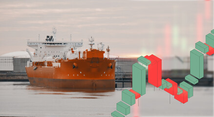 Investment Into LNG Shipping Logistics And Oil And Gas Transportation. Stock Market Situation Of...