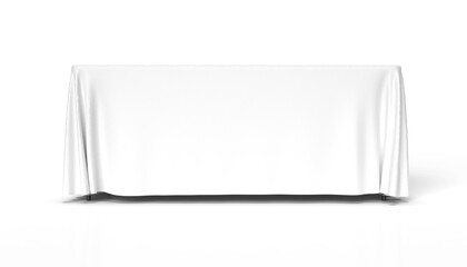 Tablecloth Runner for exhibition trade show Isolated with a transparent background for illustrations and mockups. Front View.