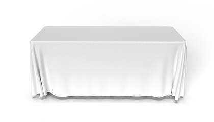 Tablecloth Runner for exhibition trade show Isolated with a transparent background for illustrations and mockups. Front Top View.