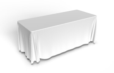 Tablecloth Runner for exhibition trade show Isolated with a transparent background for illustrations and mockups. Top Perspective View.