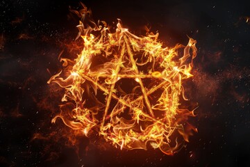 Burning star symbol representing fame, success, and the fleeting nature of glory