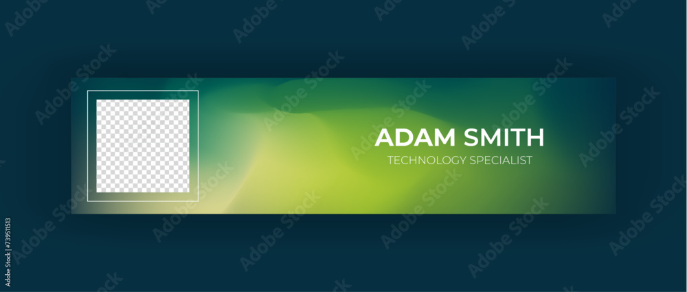 Fototapete Modern technology smarter LinkedIn cover or banner design of liquid mesh vibrant and soft green yellow gradient smooth lighter color background
