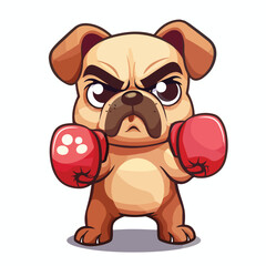 Boxer emoticon isolated White background cartoon