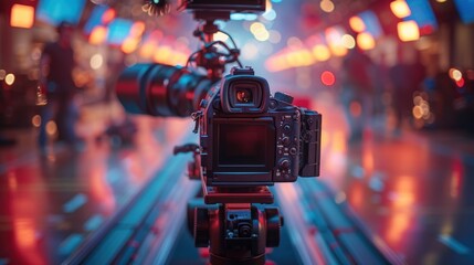 Fototapeta na wymiar camera equipment and video shooting