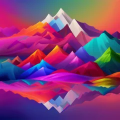 Papier Peint photo Lavable Montagnes colorful mountain illustration background