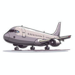 Funny comic style airbus isolated on white isolat