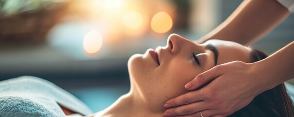Craniosacral therapist massaging the neck