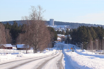 Fototapeta na wymiar winter road in the city