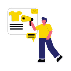 Illustration concept of digital advertising or e-commerce business