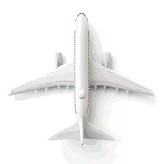 High detailed white airliner 3d render on a white