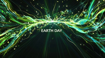 Explosive Green Energy Illustration for Earth Day Celebration.