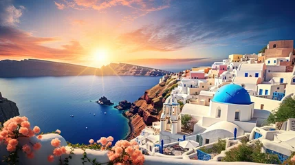 Poster Oia, traditional greek village © neirfy