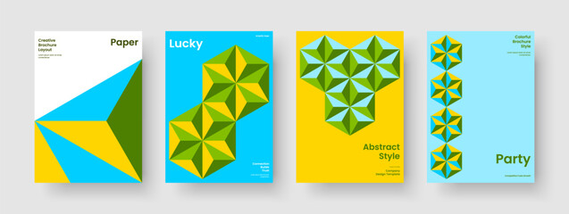 Fototapeta premium Isolated Book Cover Layout. Geometric Brochure Template. Abstract Poster Design. Background. Flyer. Banner. Report. Business Presentation. Portfolio. Pamphlet. Catalog. Handbill. Advertising